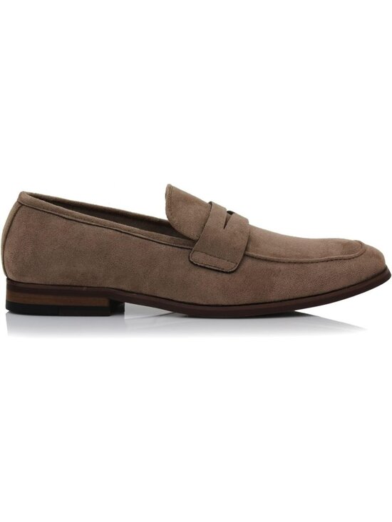 ?Men\'s Cognac Faux Suede Slip-on Moc Toe Classic Non Slip Penny Loafers main image 5